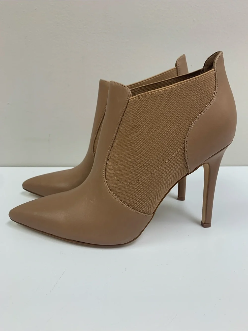 Nine West Tan Pointed-Toe Stiletto Ankle Boots - Picture 1 of 6